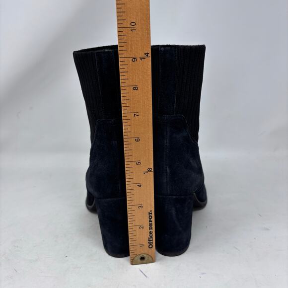 Vionic Suede Boot Size 8.5 Kaylee Side Knit Black Heeled Water Resistant - Picture 8 of 13